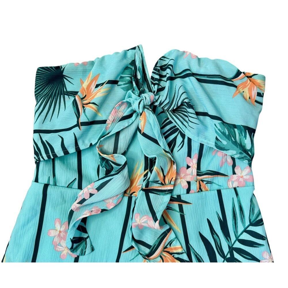 GUESS Tropical Strapless Mini Romper Jumpsuit Summer Resort Vacation Size Small - Picture 4 of 8